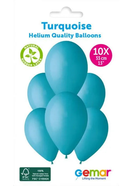 Latex Plain Balloons - Turquoise (10pk) The Ultimate Balloon And Party Shop Cheltenham & Gloucester Balloons & Fancy Dress 