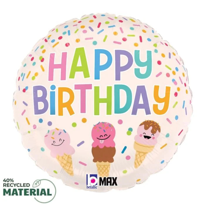 18” Ice Cream Birthday Foil Balloon The Ultimate Balloon And Party Shop Cheltenham & Gloucester Balloons & Fancy Dress 