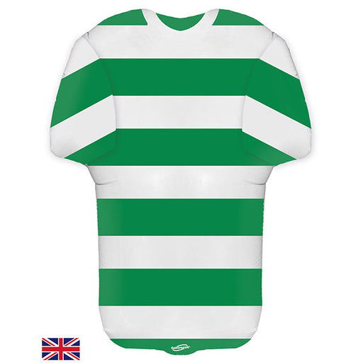 24" Foil Football Shirt Balloon - Green/White The Ultimate Balloon And Party Shop Cheltenham & Gloucester Balloons & Fancy Dress 