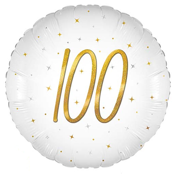 18" Foil Age 100 Balloon - Rainbow Confetti The Ultimate Balloon And Party Shop Cheltenham & Gloucester Balloons & Fancy Dress 
