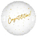 18" Foil Congrats White/Gold Balloon The Ultimate Balloon And Party Shop Cheltenham & Gloucester Balloons & Fancy Dress 