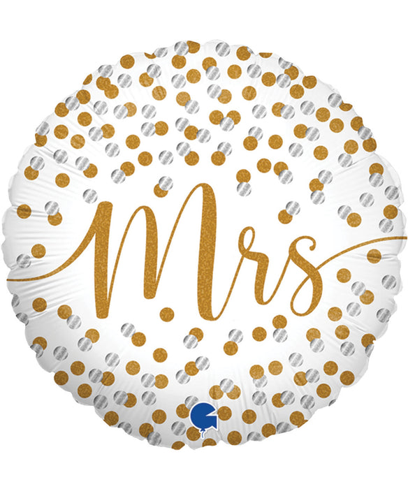 18" Foil Mrs Confetti Effect Balloon