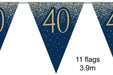 Age 40 Bunting - Navy/Gold The Ultimate Balloon And Party Shop Cheltenham & Gloucester Balloons & Fancy Dress 