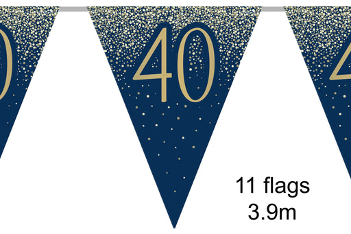 Age 40 Bunting - Navy/Gold The Ultimate Balloon And Party Shop Cheltenham & Gloucester Balloons & Fancy Dress 