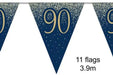 Age 90 Bunting - Navy/Gold Glitz The Ultimate Balloon And Party Shop Cheltenham & Gloucester Balloons & Fancy Dress 