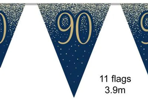 Age 90 Bunting - Navy/Gold Glitz The Ultimate Balloon And Party Shop Cheltenham & Gloucester Balloons & Fancy Dress 