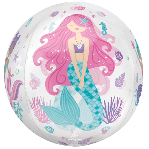 15” Mermaid Printed Orbz Balloon The Ultimate Balloon And Party Shop Cheltenham & Gloucester Balloons & Fancy Dress 