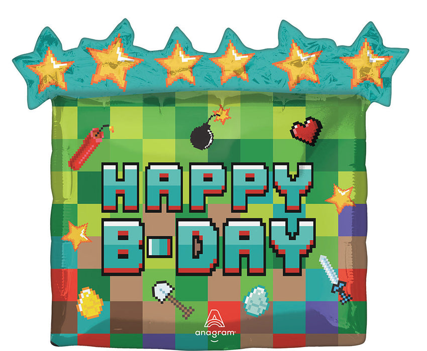 Supershape Game Blocks B-Day Balloon The Ultimate Balloon And Party Shop Cheltenham & Gloucester Balloons & Fancy Dress 