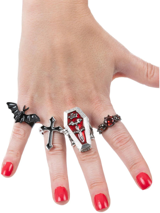 Gothic Vampire Rings (4pk) The Ultimate Balloon And Party Shop Cheltenham & Gloucester Balloons & Fancy Dress 