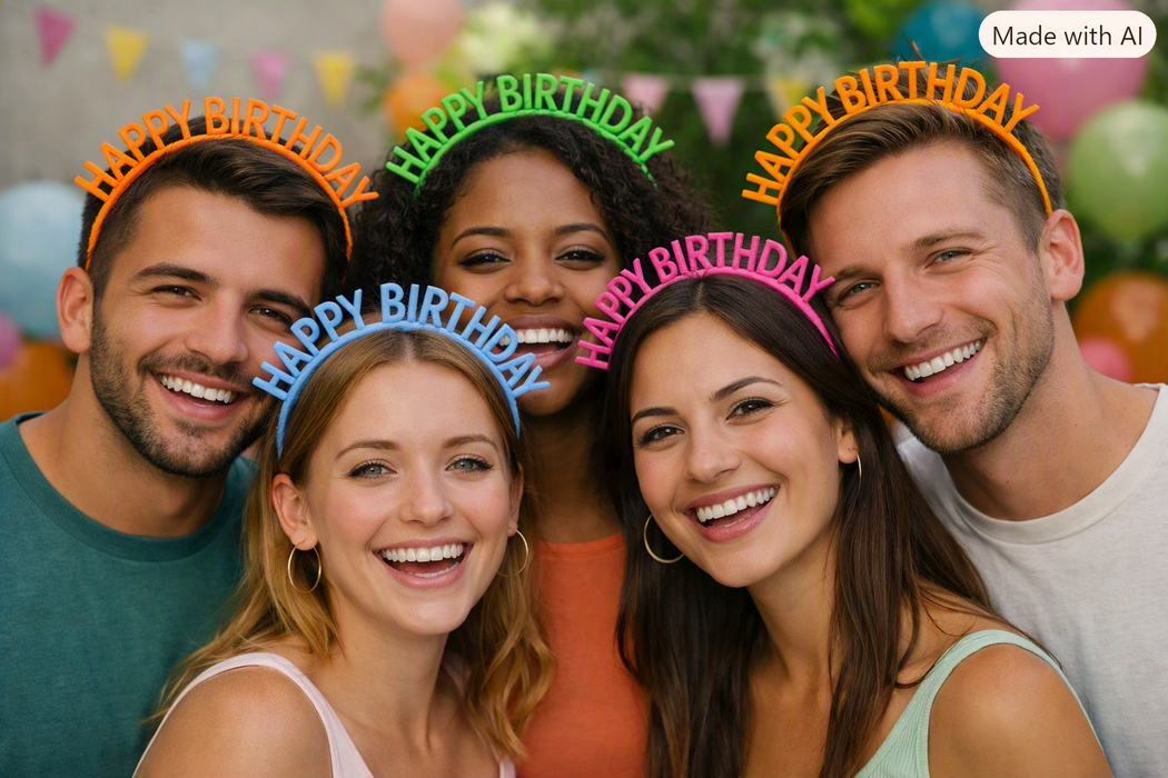 Plastic Birthday Headband - Asst Colour (Single) The Ultimate Balloon And Party Shop Cheltenham & Gloucester Balloons & Fancy Dress 