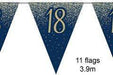 Age 18 Bunting - Navy/Gold The Ultimate Balloon And Party Shop Cheltenham & Gloucester Balloons & Fancy Dress 
