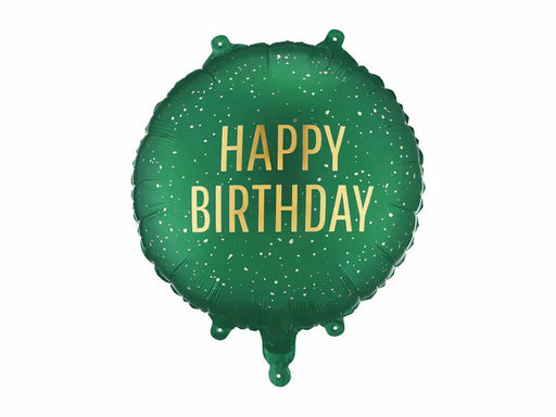 18" Foil Happy Birthday - green/gold The Ultimate Balloon And Party Shop Cheltenham & Gloucester Balloons & Fancy Dress 