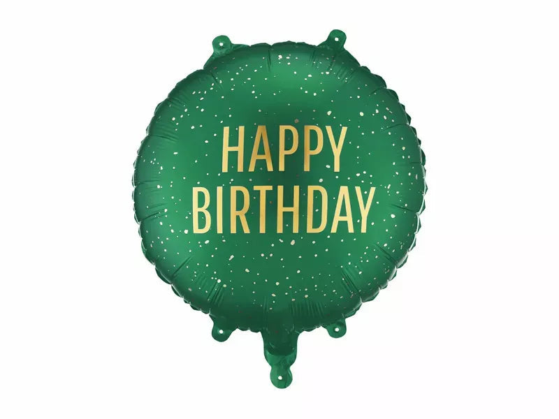 18" Foil Happy Birthday - green/gold The Ultimate Balloon And Party Shop Cheltenham & Gloucester Balloons & Fancy Dress 