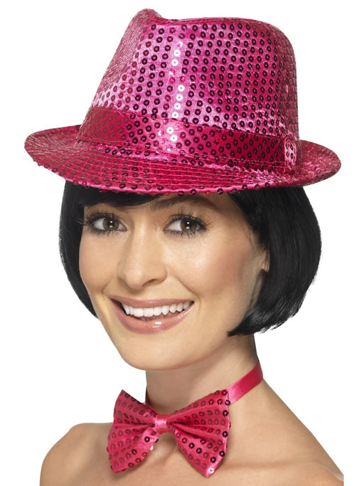 Sequin Trilby Hat - Pink