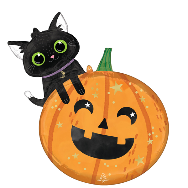 29” Pumpkin & Cat Shape Foil Balloon