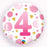 18" Foil Age 4 Balloon - Pink