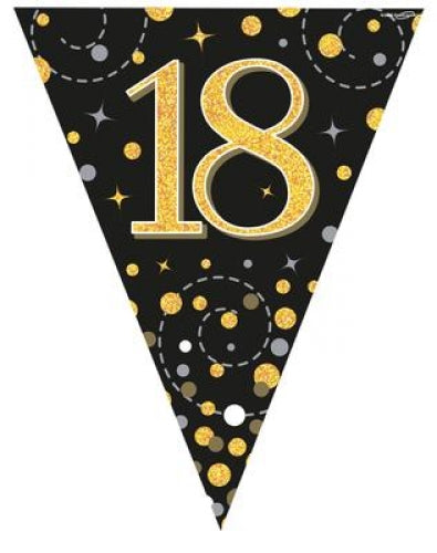 Age 18 Bunting - Black/Gold