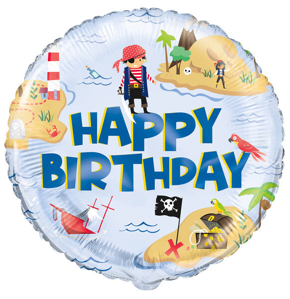 18" Birthday Pirate Printed Balloon