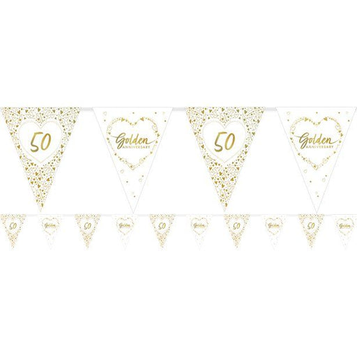 50th Golden Anniversary Bunting - Gold Foil Paper
