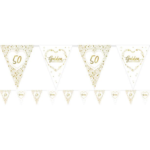 50th Golden Anniversary Bunting - Gold Foil Paper
