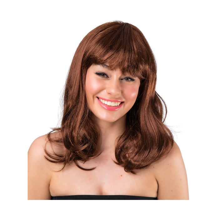 Glamour Fringed Wig - Brown
