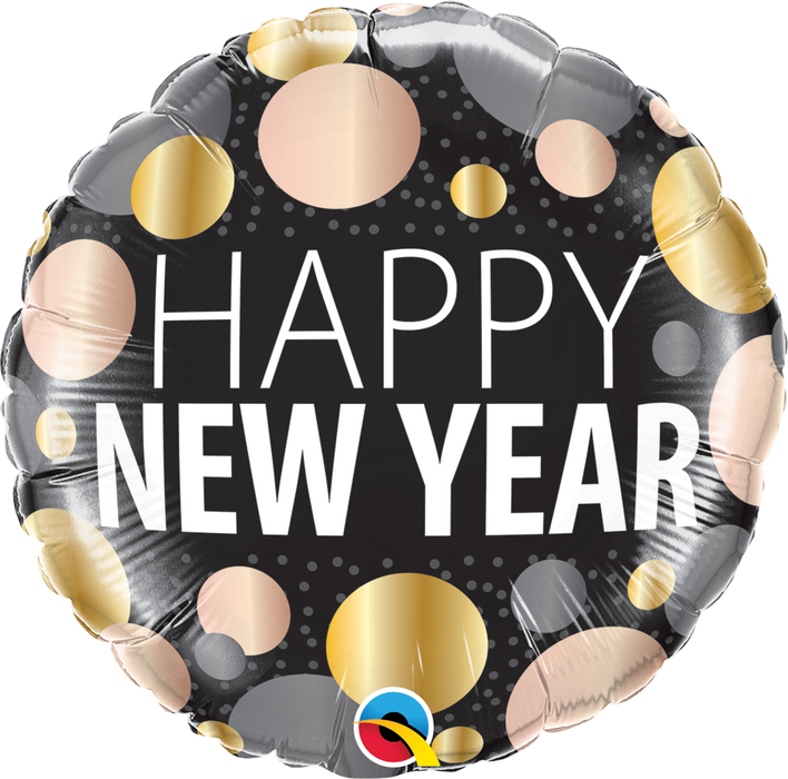 Happy New Year Foil Balloon - Dots