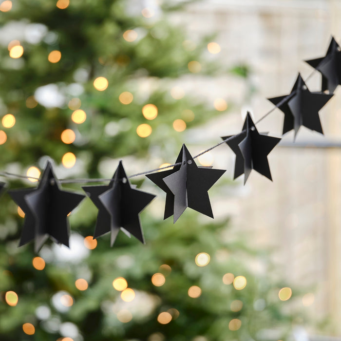 Black 3D Star Garland