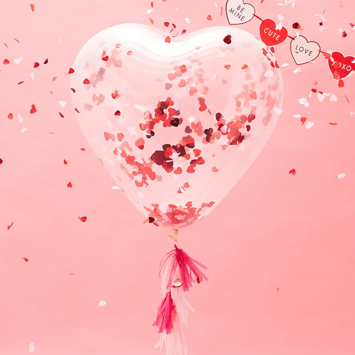 Large Heart Confetti Balloon Kit