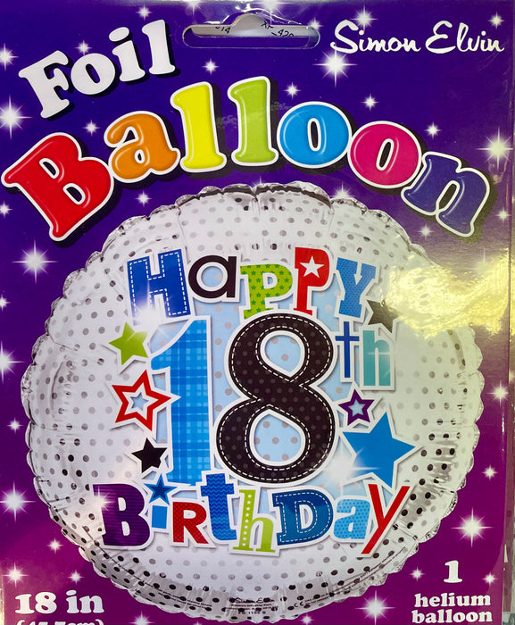 18" Foil Age 18 Balloon - Celebrate