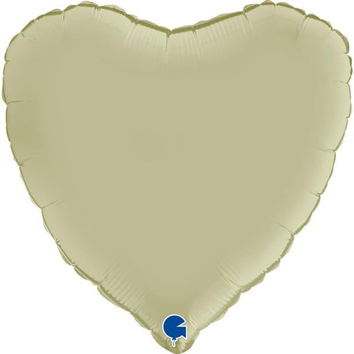 Heart Shaped Foil Balloon - Satin Olive Green