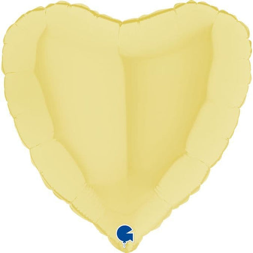 Heart Shaped Foil Balloon - Matte Yellow