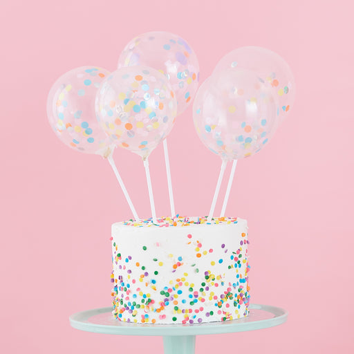 Cake Topper Set - Confetti Balloons