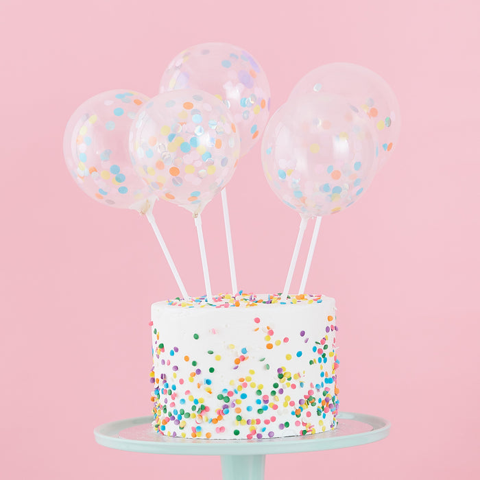 Cake Topper Set - Confetti Balloons