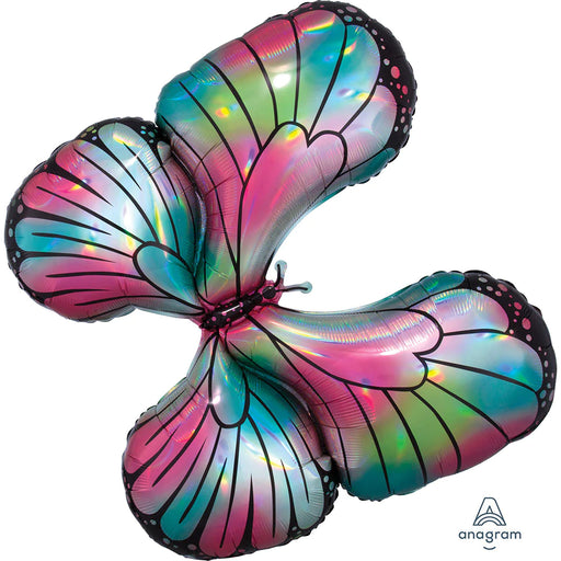 30" Foil Teal/Pink Butterfly Shape Balloon