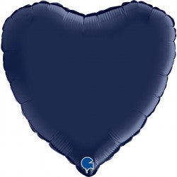 18" Foil Heart Balloon - Navy Satin