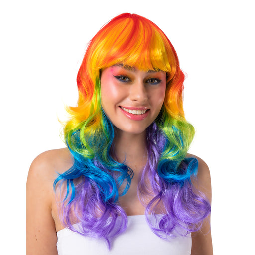 Long Curly Rainbow Wig