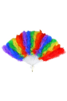 Rainbow Feather Waving Fan