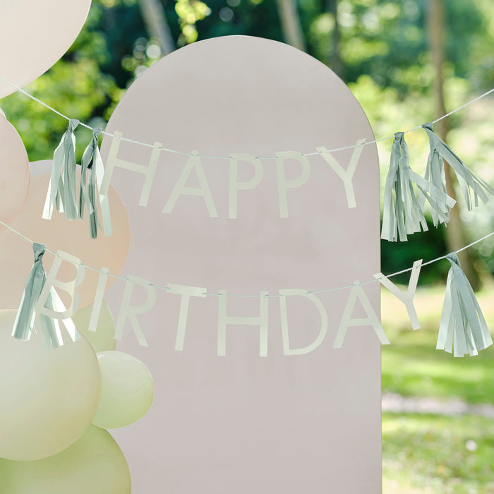 Happy Birthday Letter Banner - Sage Green