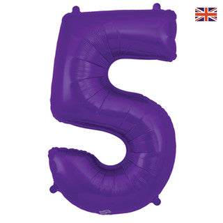 Large Number Purple 34” Foil Balloon - 5