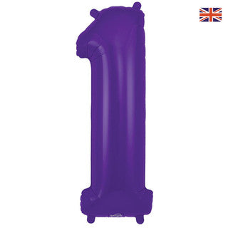 Large Number Purple 34” Foil Balloon - 1
