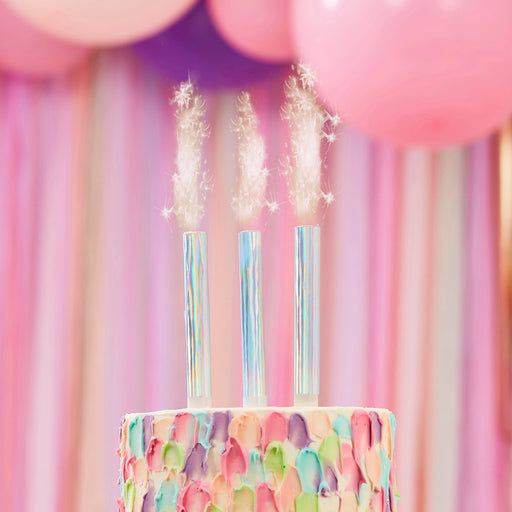 Ice Fountain Candles - Iridescent The Ultimate Balloon And Party Shop Cheltenham & Gloucester Balloons & Fancy Dress 