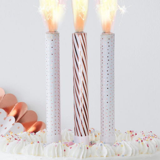 Ice Fountain Candles - Rose Gold Mix The Ultimate Balloon And Party Shop Cheltenham & Gloucester Balloons & Fancy Dress 
