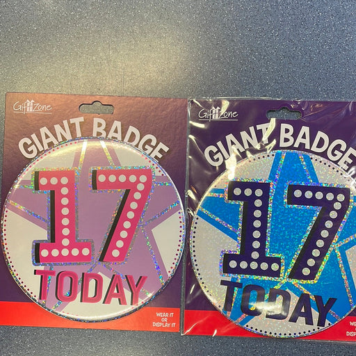 Jumbo 17th Birthday Badge The Ultimate Balloon And Party Shop Cheltenham & Gloucester Balloons & Fancy Dress 