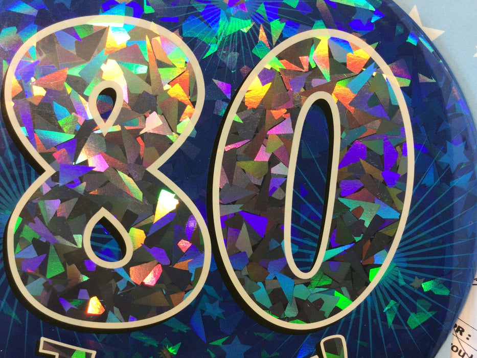 Jumbo 80th Birthday Badge The Ultimate Balloon And Party Shop Cheltenham & Gloucester Balloons & Fancy Dress 