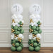 Large Balloon Floor Column - Mr & Mrs (Sage & Gold) The Ultimate Balloon And Party Shop Cheltenham & Gloucester Balloons & Fancy Dress 