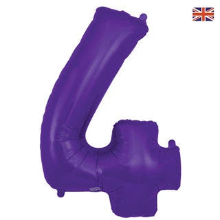 Large Number Purple 34” Foil Balloon - 4 The Ultimate Balloon And Party Shop Cheltenham & Gloucester Balloons & Fancy Dress 