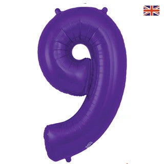 Large Number Purple 34” Foil Balloon - 9 The Ultimate Balloon And Party Shop Cheltenham & Gloucester Balloons & Fancy Dress 