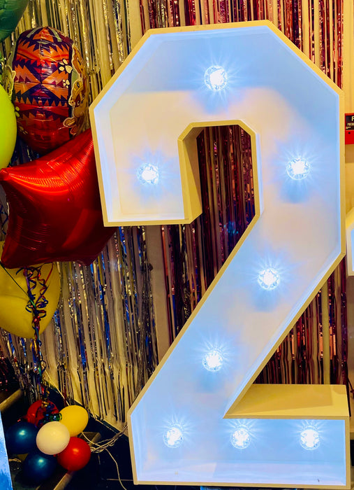 Light-Up Number (4ft) - Number 2 The Ultimate Balloon And Party Shop Cheltenham & Gloucester Balloons & Fancy Dress 