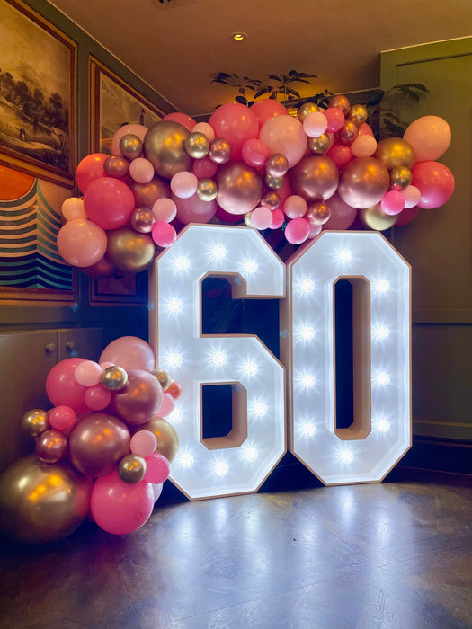 Light-Up Numbers (4ft) - Double Set - 60 The Ultimate Balloon And Party Shop Cheltenham & Gloucester Balloons & Fancy Dress 