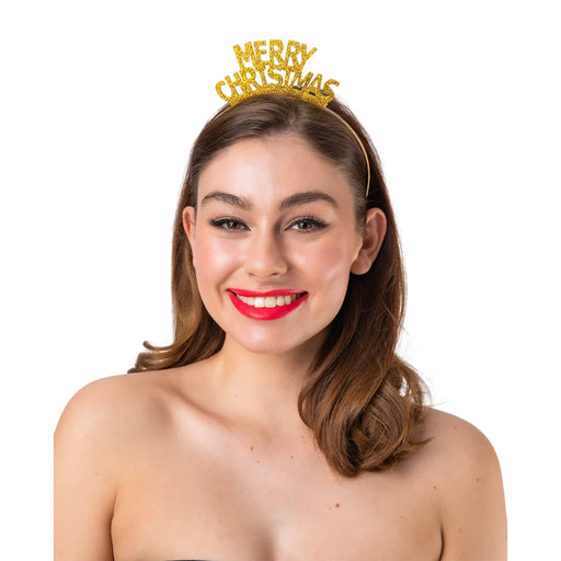 Merry Christmas Gold Headband The Ultimate Balloon And Party Shop Cheltenham & Gloucester Balloons & Fancy Dress 